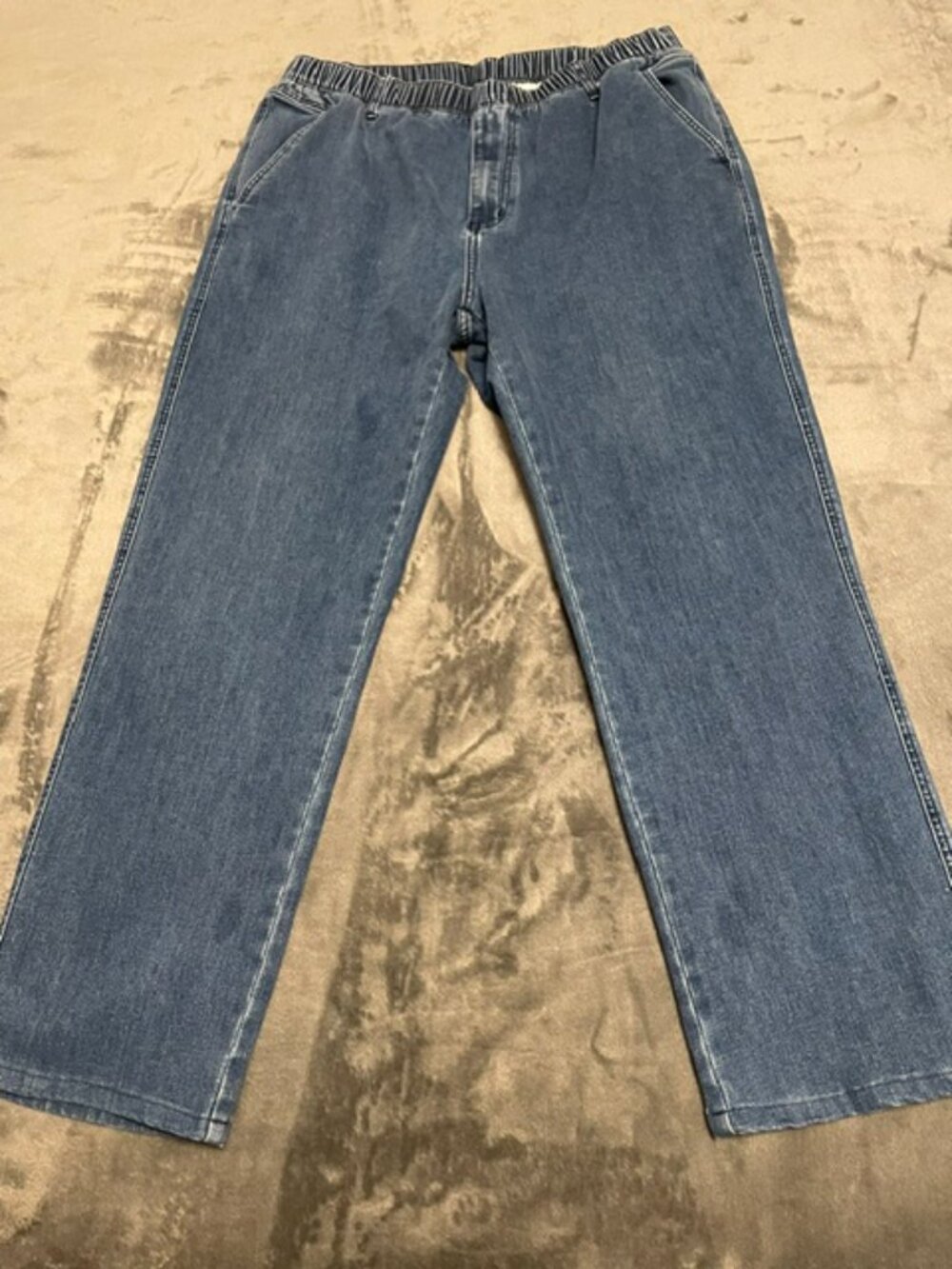 Men's Denim Blue Jeans 42/30 Elastic Waste